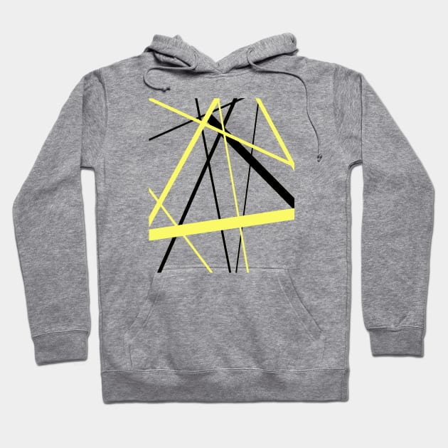 Criss Crossed Lemon Yellow and Black Stripes Hoodie by taiche